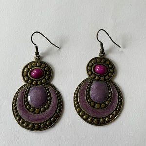 Boho purple earrings